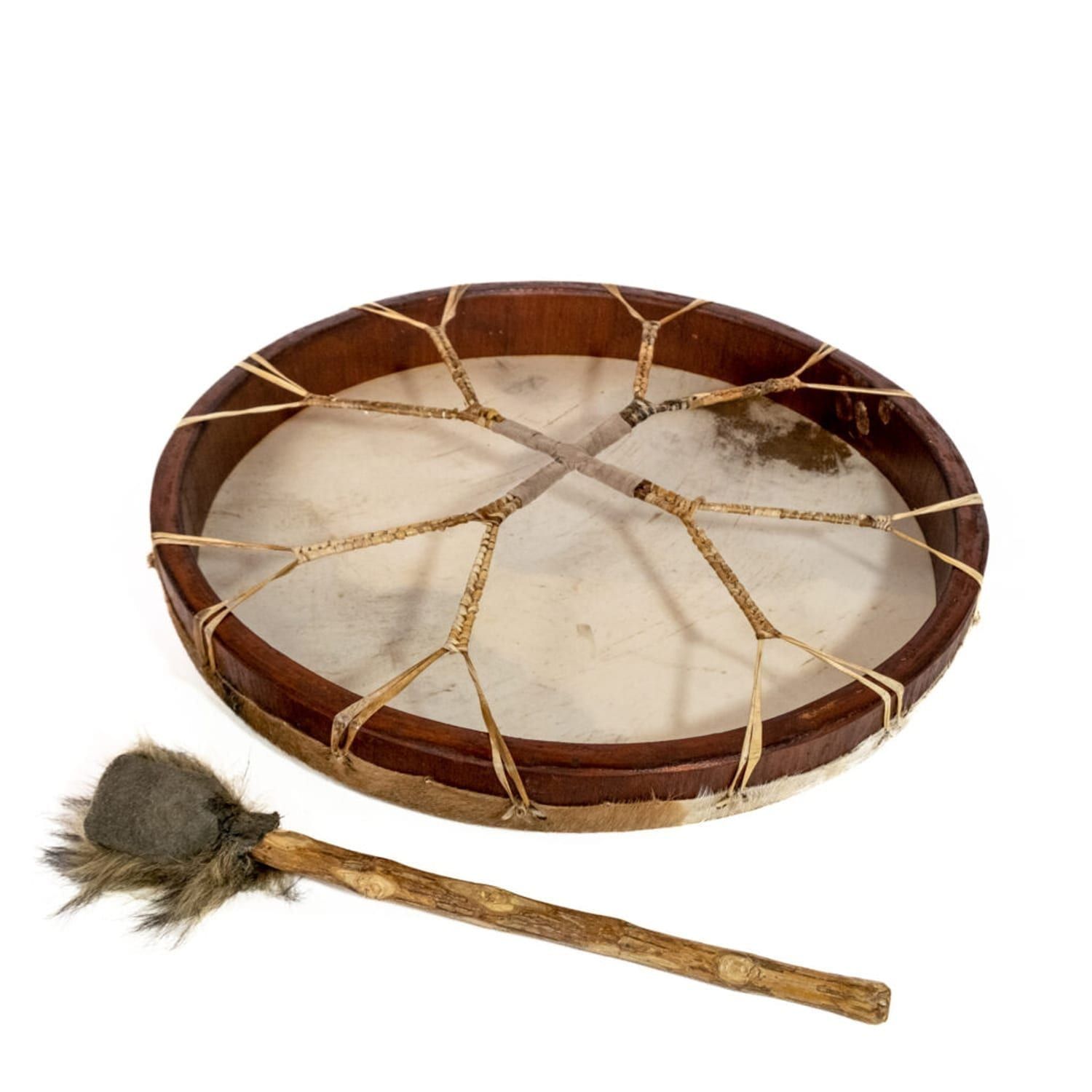 OW-shdrroha55-Shaman-Drum-22in-(55cm)-diameter-round-hair-Back