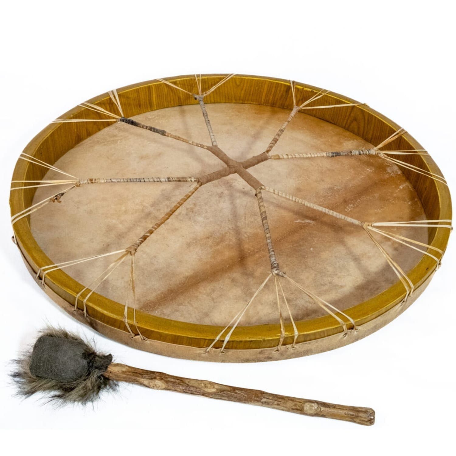 OW-shdrroha70-Shaman-Drum-28in-(70cm)-diameter-round-hair-Back