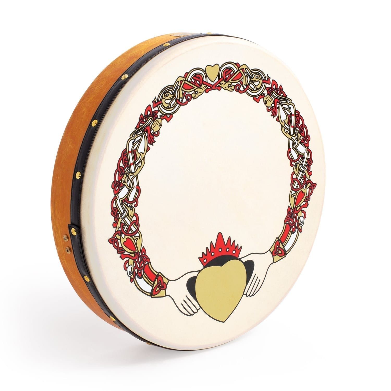 Percussion Plus bodhran 18" Claddagh
  with bag, tipper and DVD