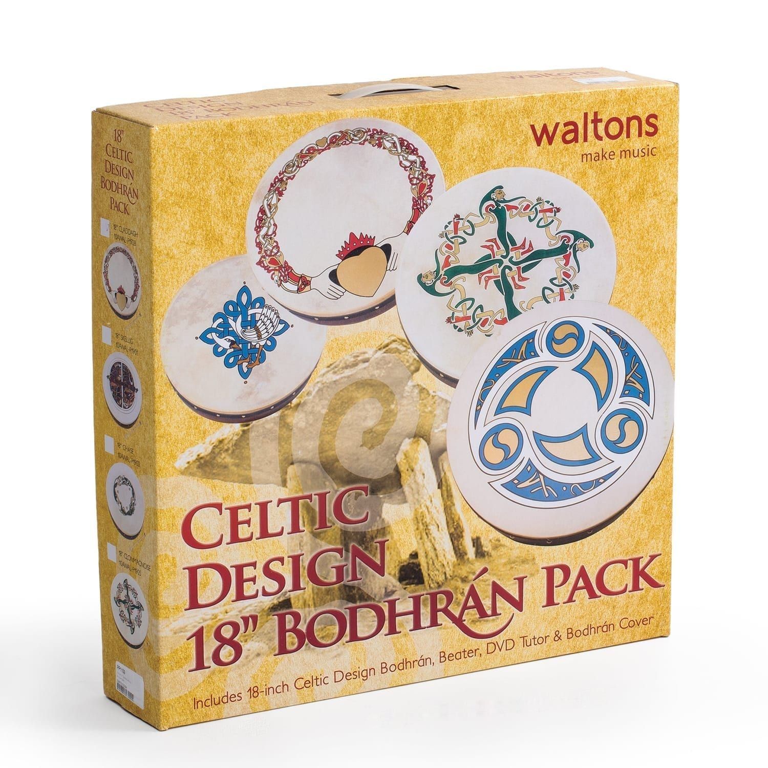 Percussion Plus bodhran 18" Claddagh
  with bag, tipper and DVD