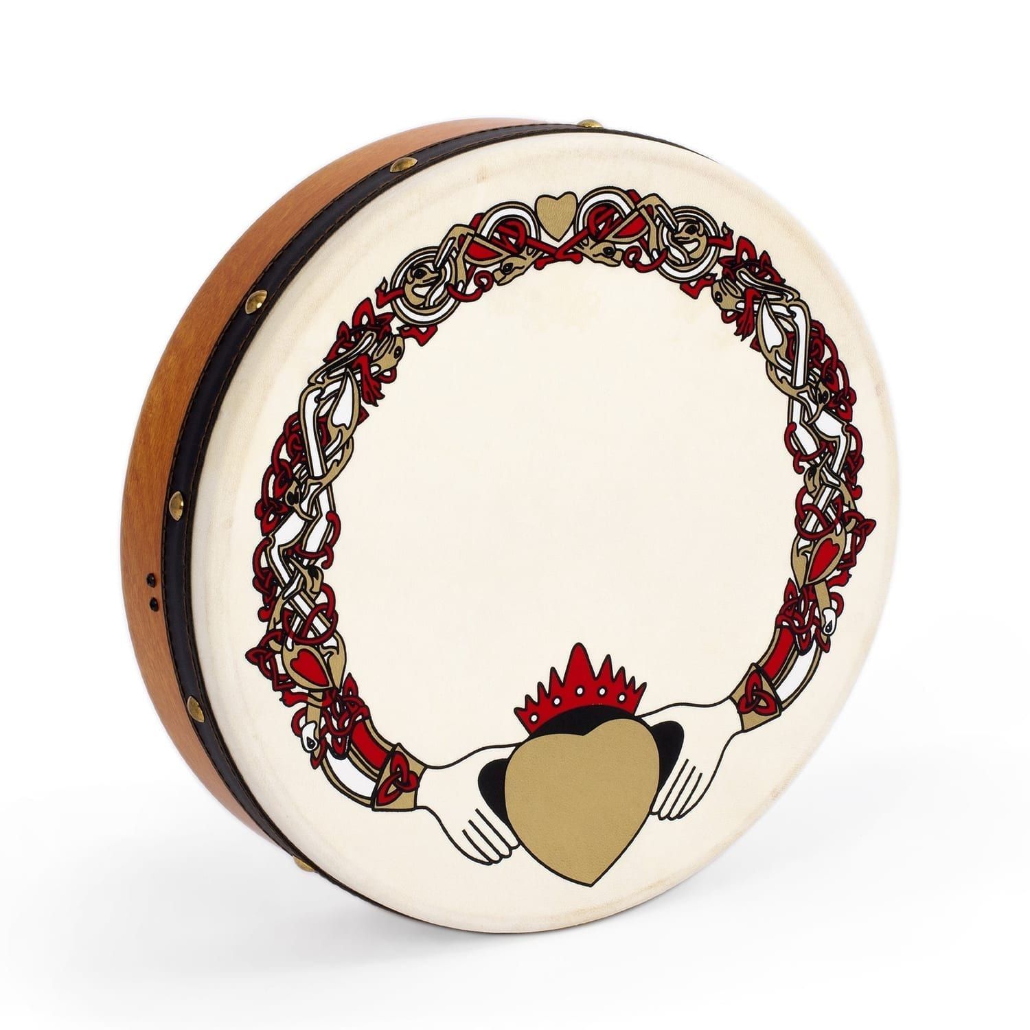 Percussion Plus bodhran 12" Claddagh
  with tipper and DVD