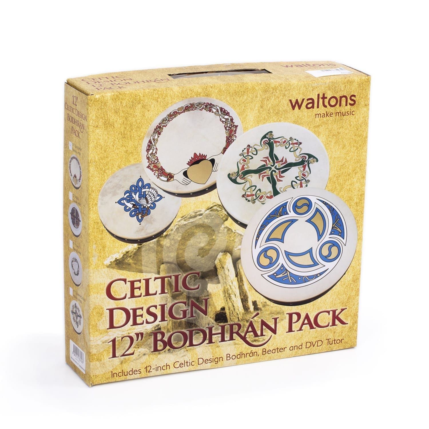 Percussion Plus bodhran 12" Claddagh
  with tipper and DVD
