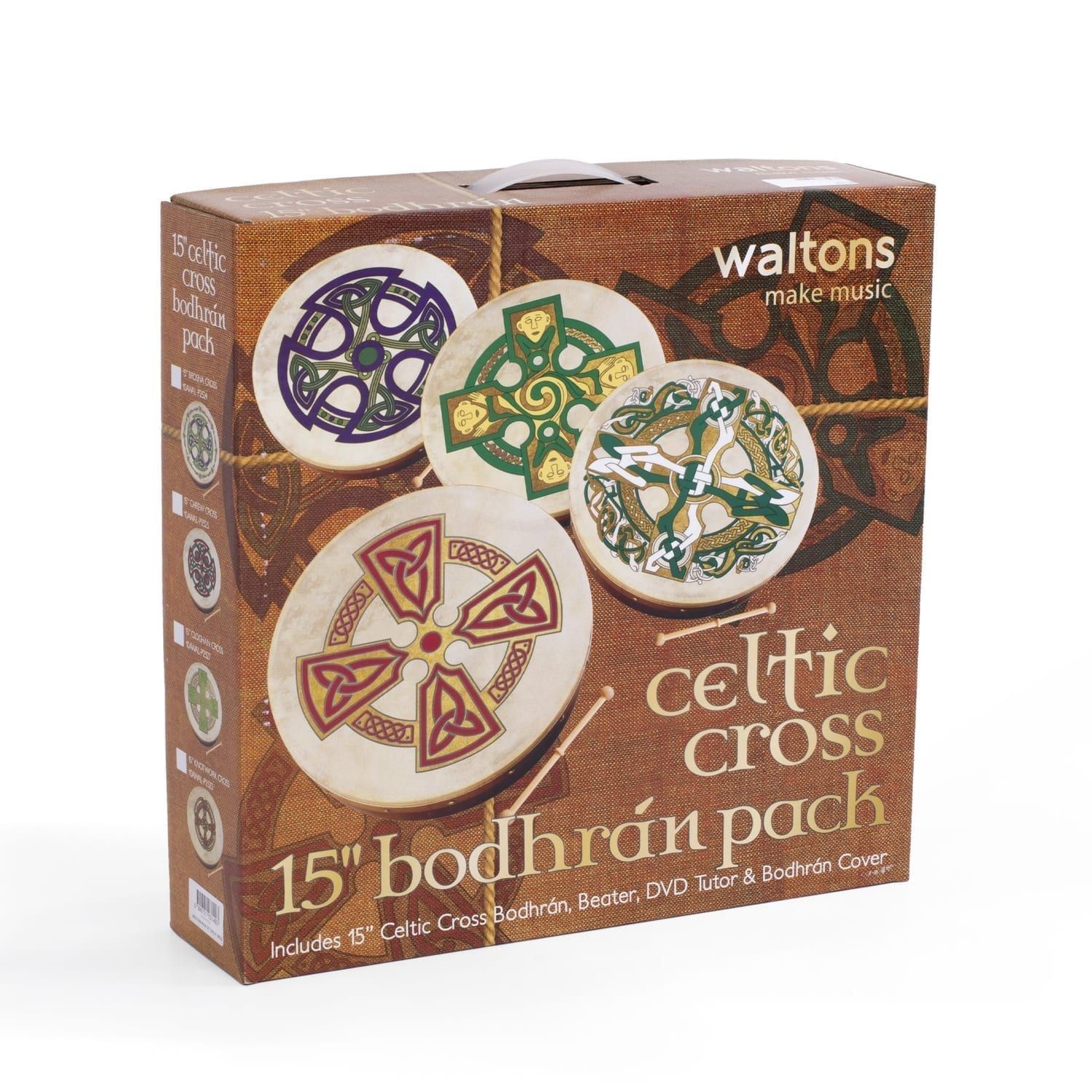 Percussion Plus
  bodhran 15" Gaelic Cross with bag, tipper and DVD