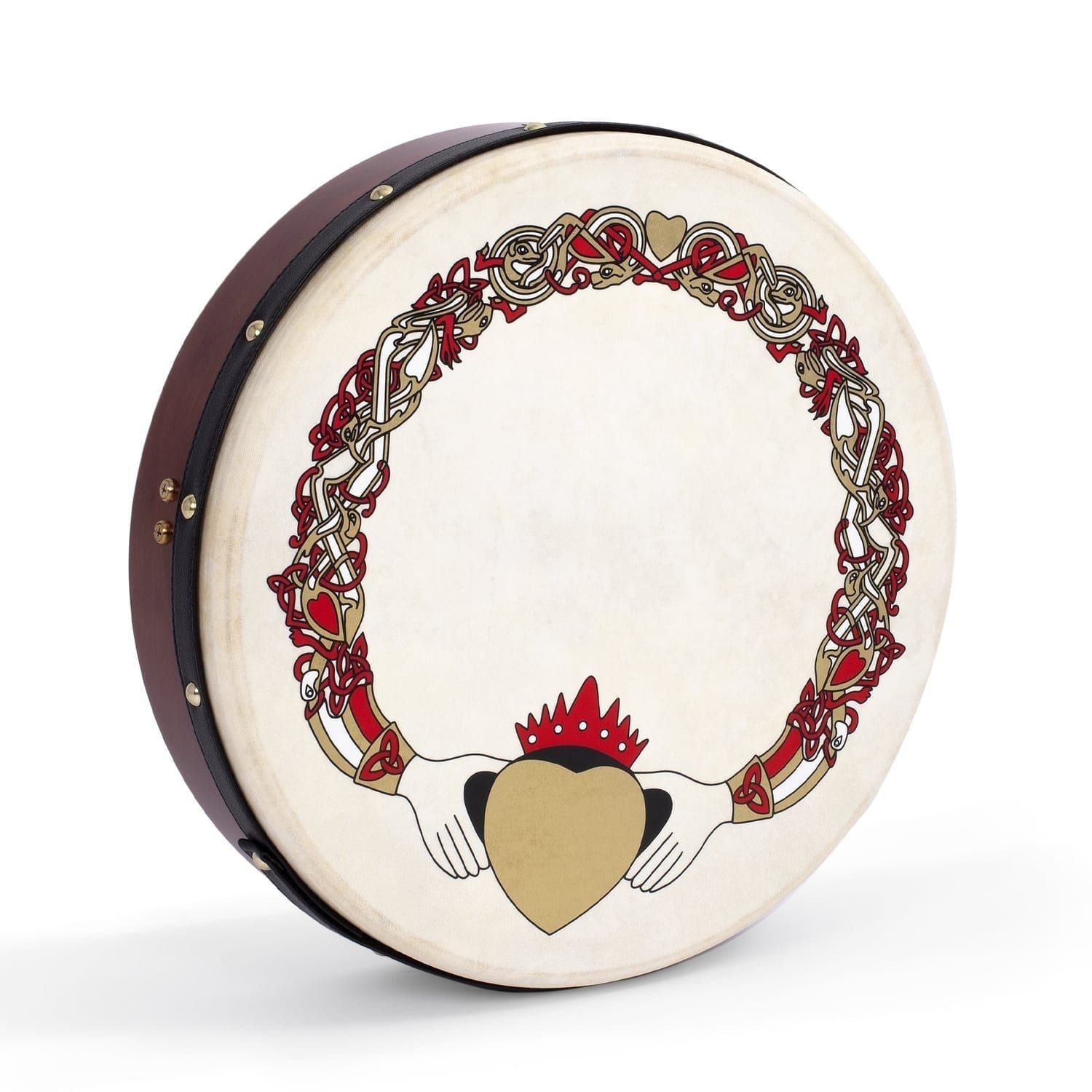 Percussion Plus bodhran 15" Claddagh
  with bag, tipper and DVD