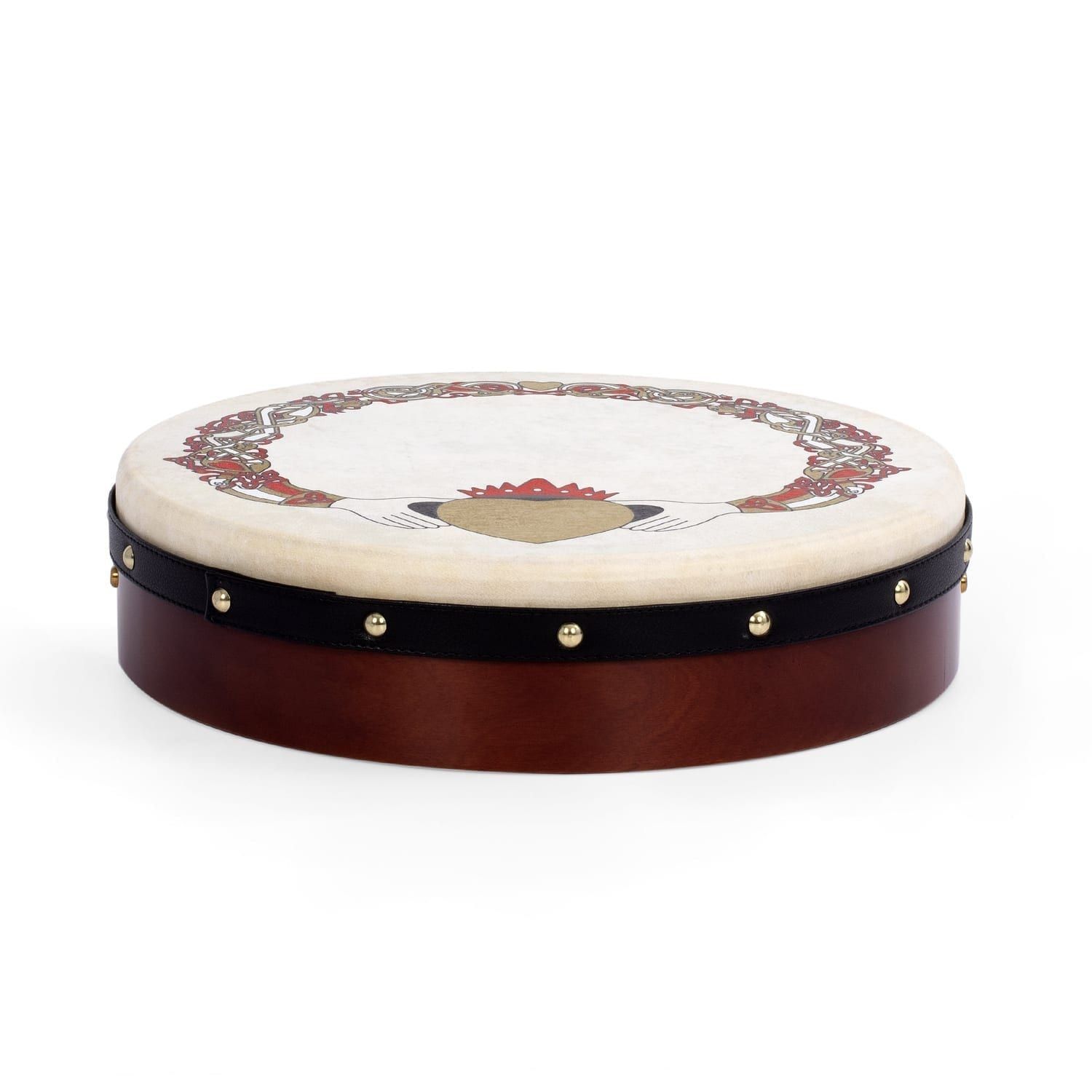 Percussion Plus bodhran 15" Claddagh
  with bag, tipper and DVD