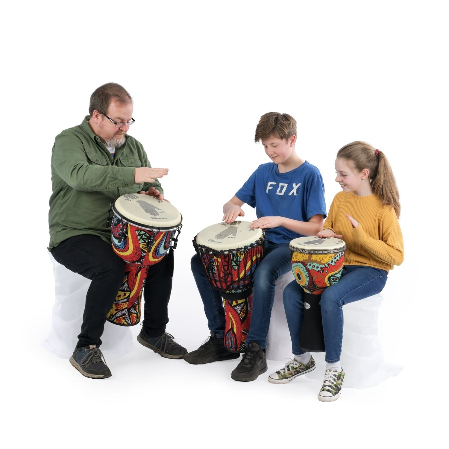 Group played African Drumming - mechanically tuned