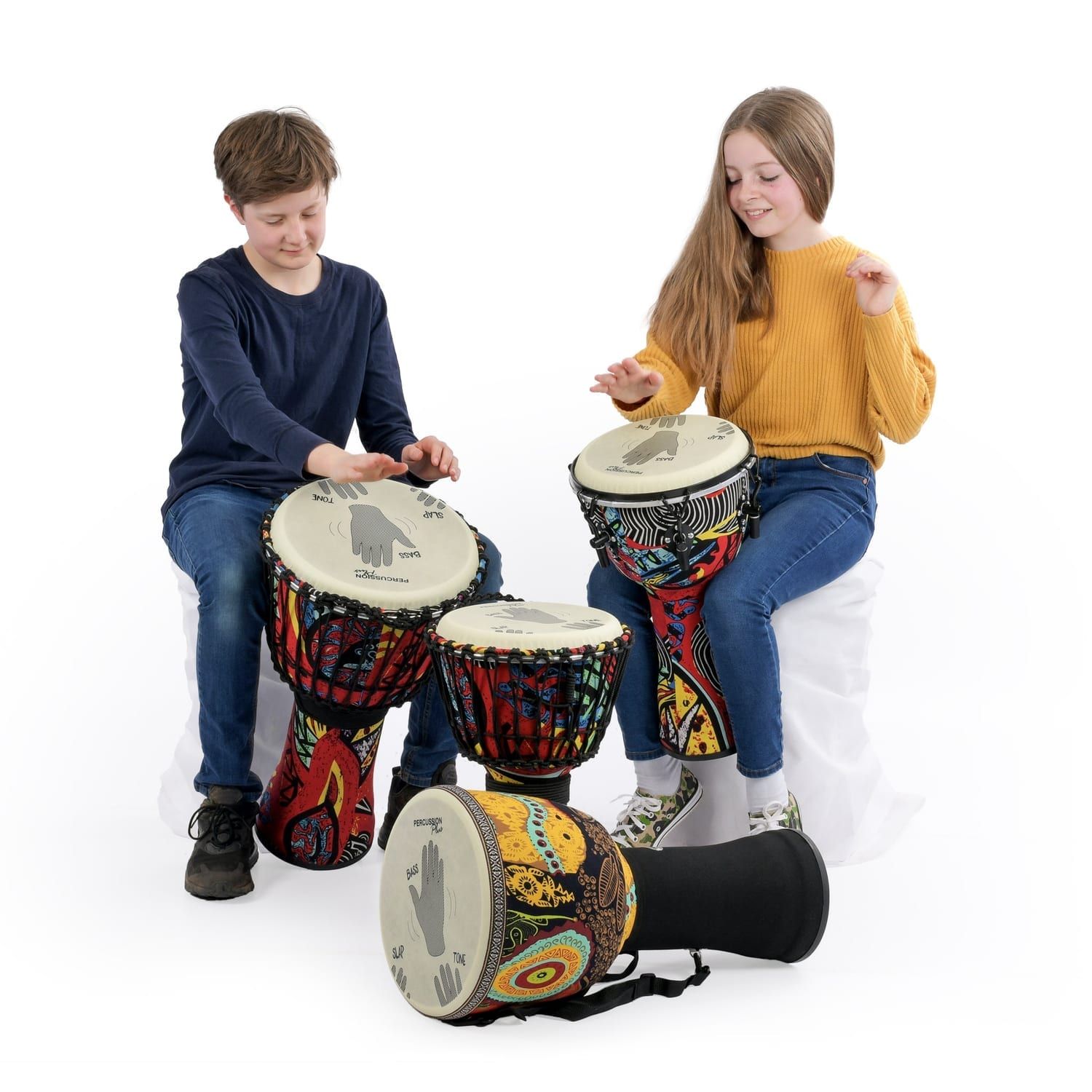 Action played Percussion Plus Slap djembe - rope tuned