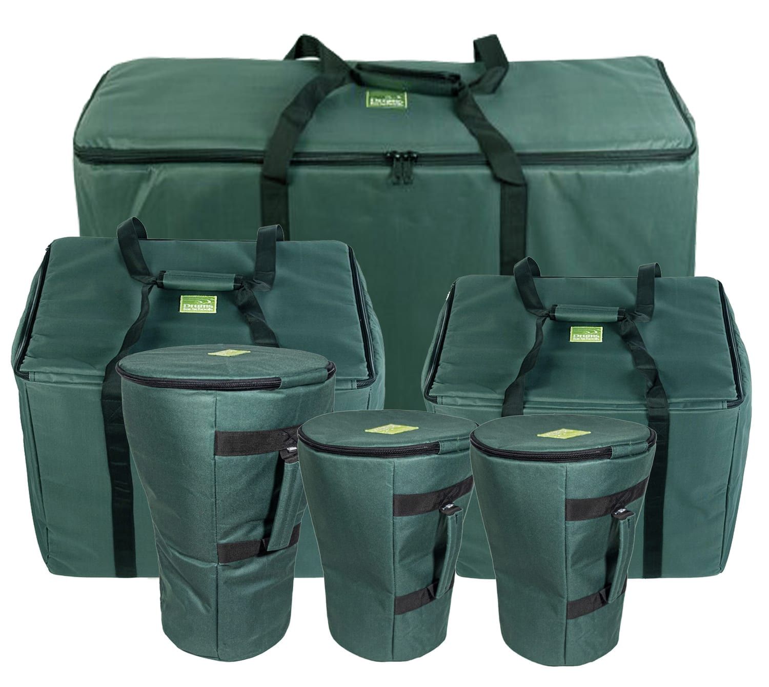 Storage Bag for 15 Secondary Djembe Drums – Pro Wide Top