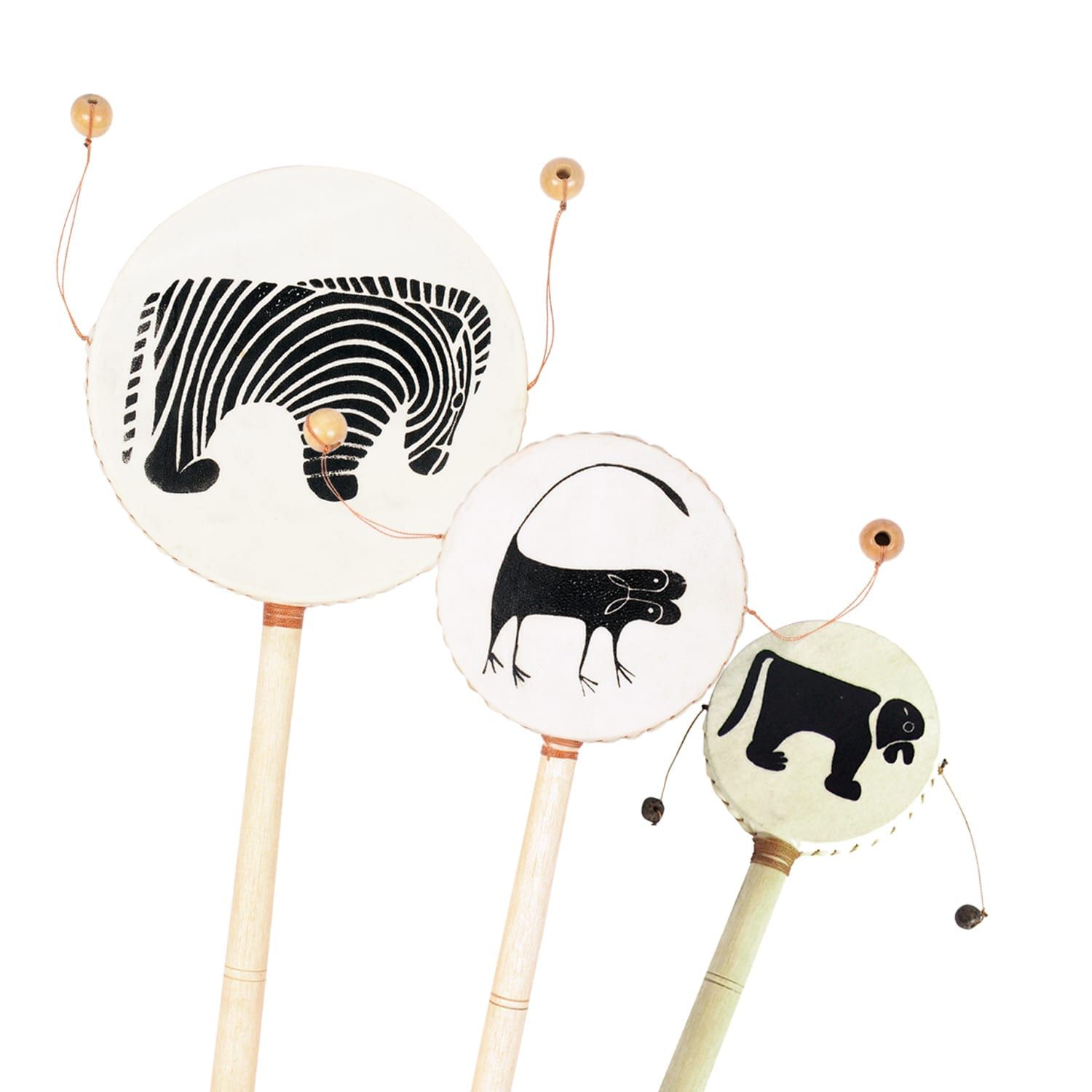 Monkey Drum - set of 3 (7.5cm, 10.5cm, 16.5cm diameter)