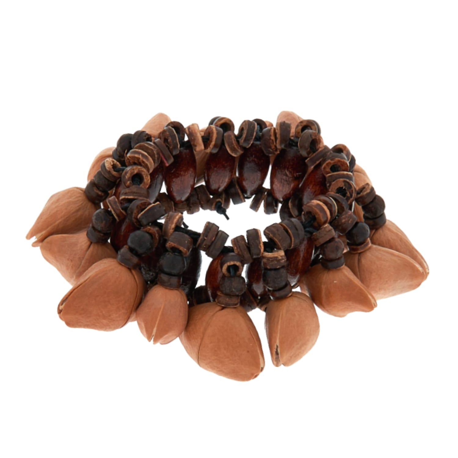 Kenari Bracelet Shaker - comfortable padded cotton band with natural kenari shell sound.