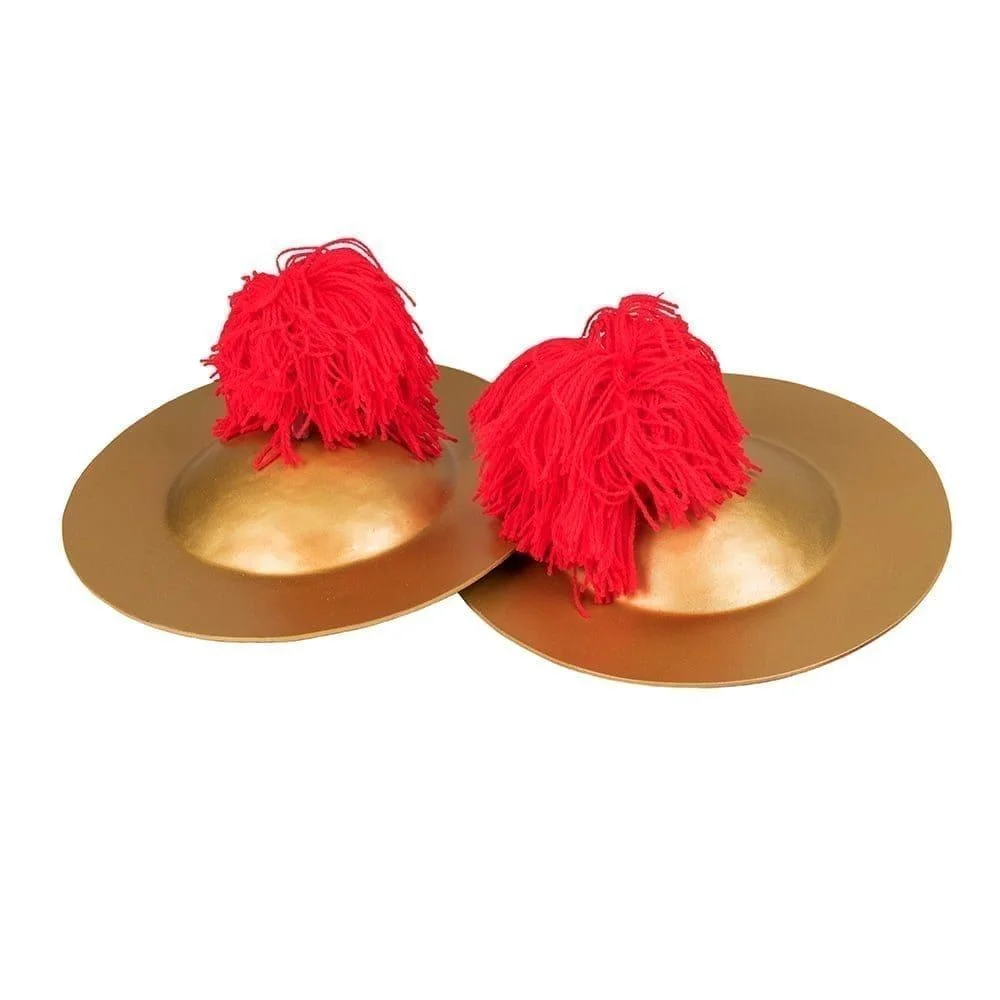 Handcrafted Balinese Ceng Ceng cymbals, 22cm pair, durable sheet steel with vibrant tones, ideal for gamelan ensembles and traditional music.