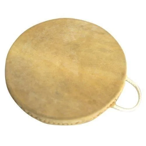 Natural Ocean Drum 8 inch, natural skin head on round frame with side handle cord, 20cm diameter