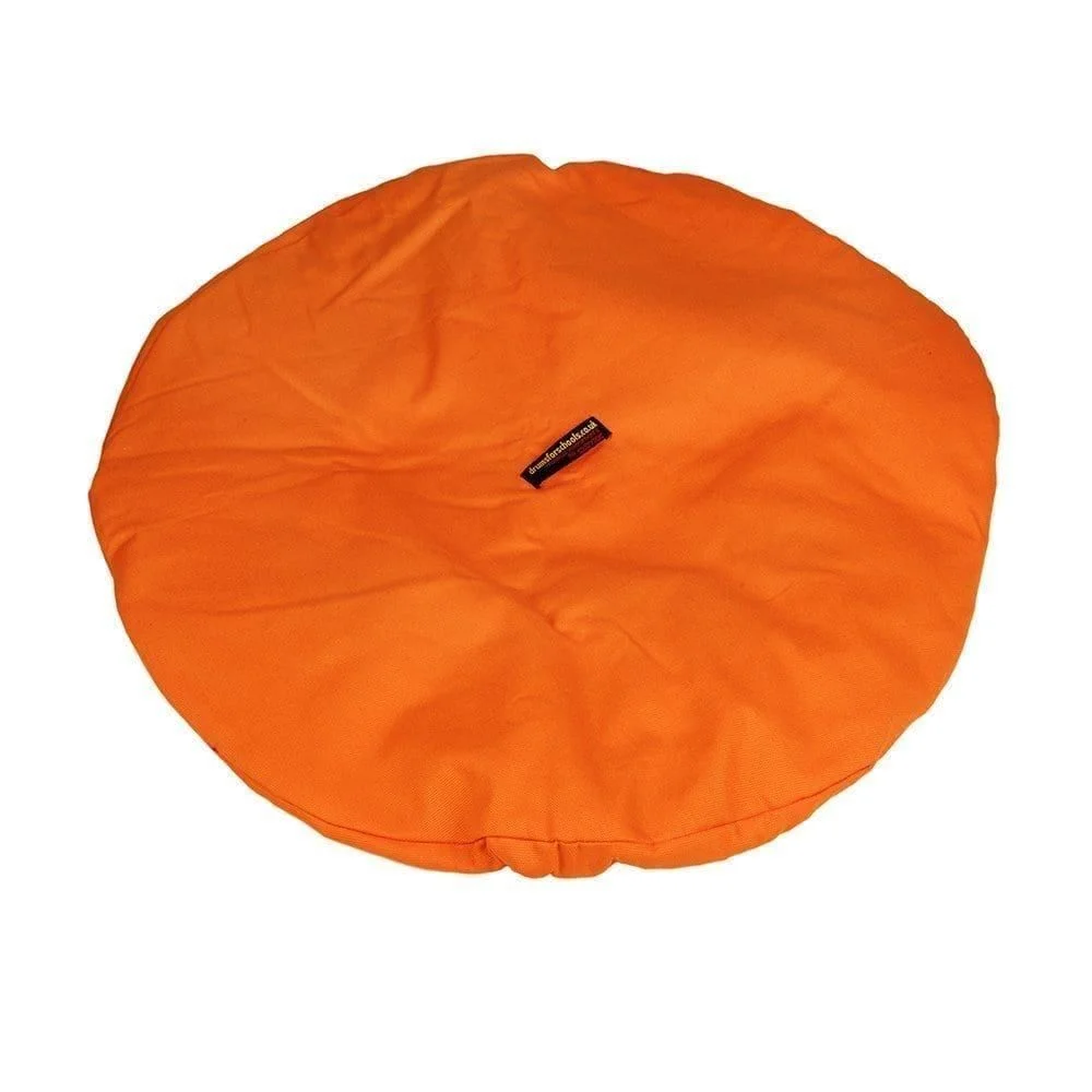 Drum Hat - 18in diameter, waterproof orange canvas, which is suitable to protect the head of any 18in Djembe, from reverse side.