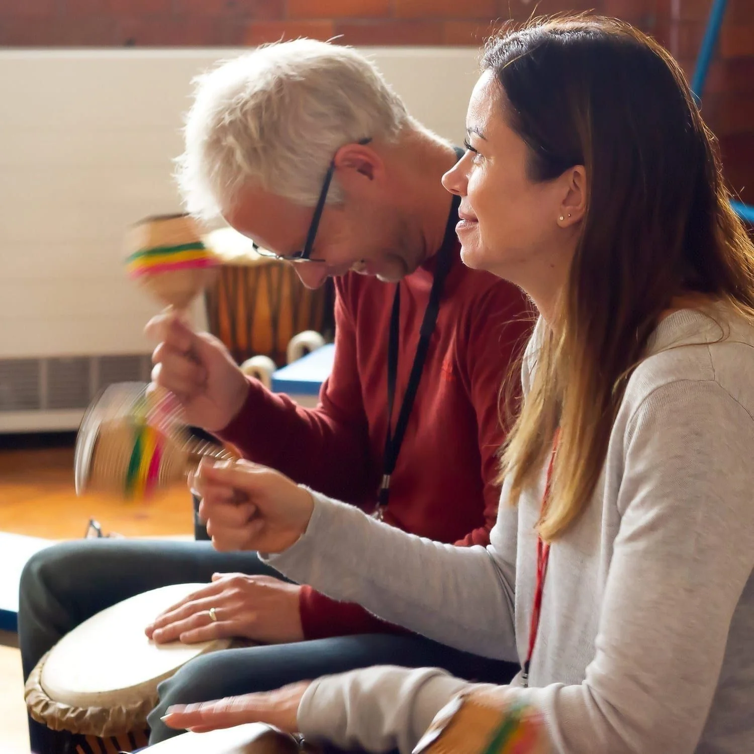 Image showing Workshop Participant playing World Percussion