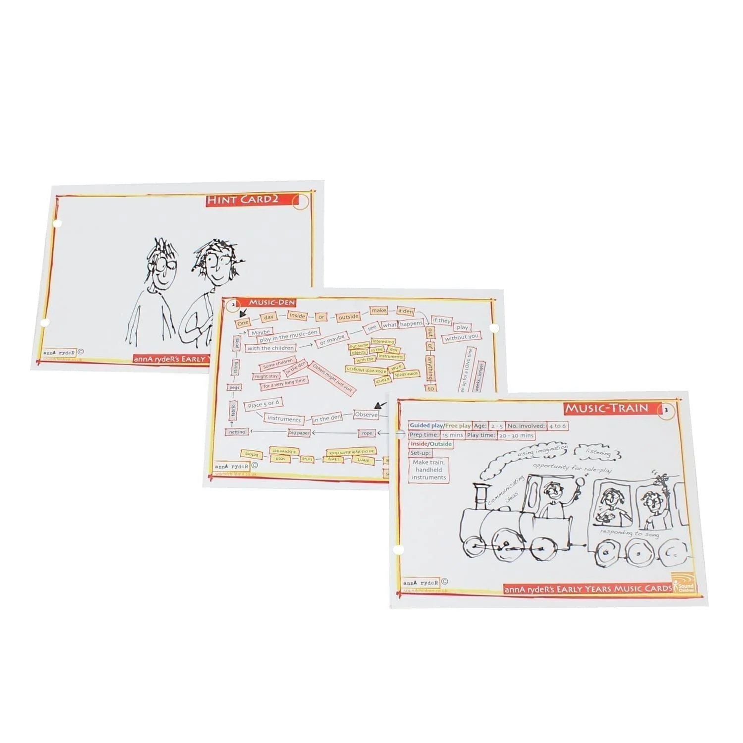 This is a product image of annA rydeRs Music Cards set of 10, all cards laid out.