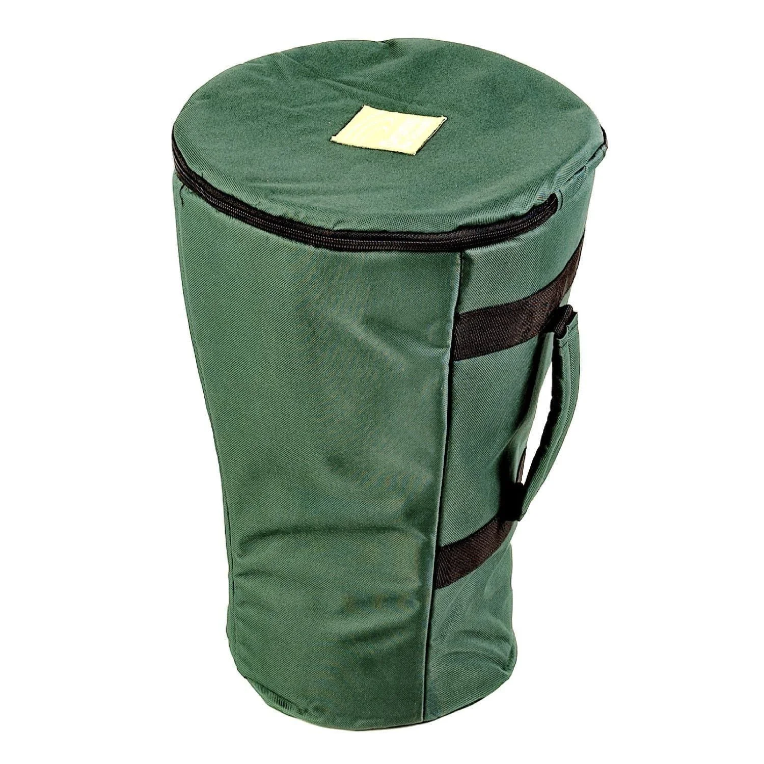 Green storage and carry bag designed for a 40cm Djembe drum, featuring a zippered closure, durable handles, and padded construction for protection and portability.