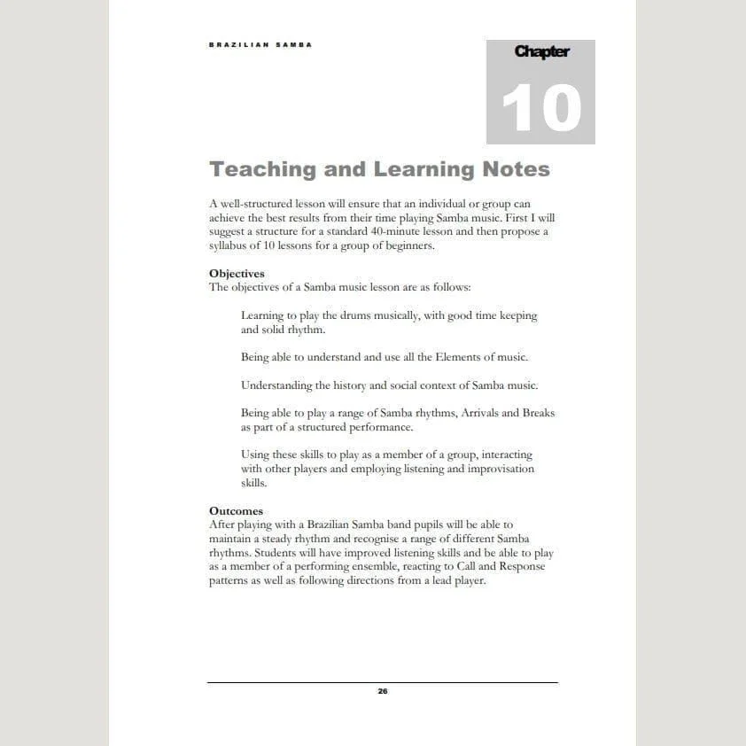 Image showing Teaching and learning Notes from Andy Gleadhill's Brazilian Samba Teaching Guide
