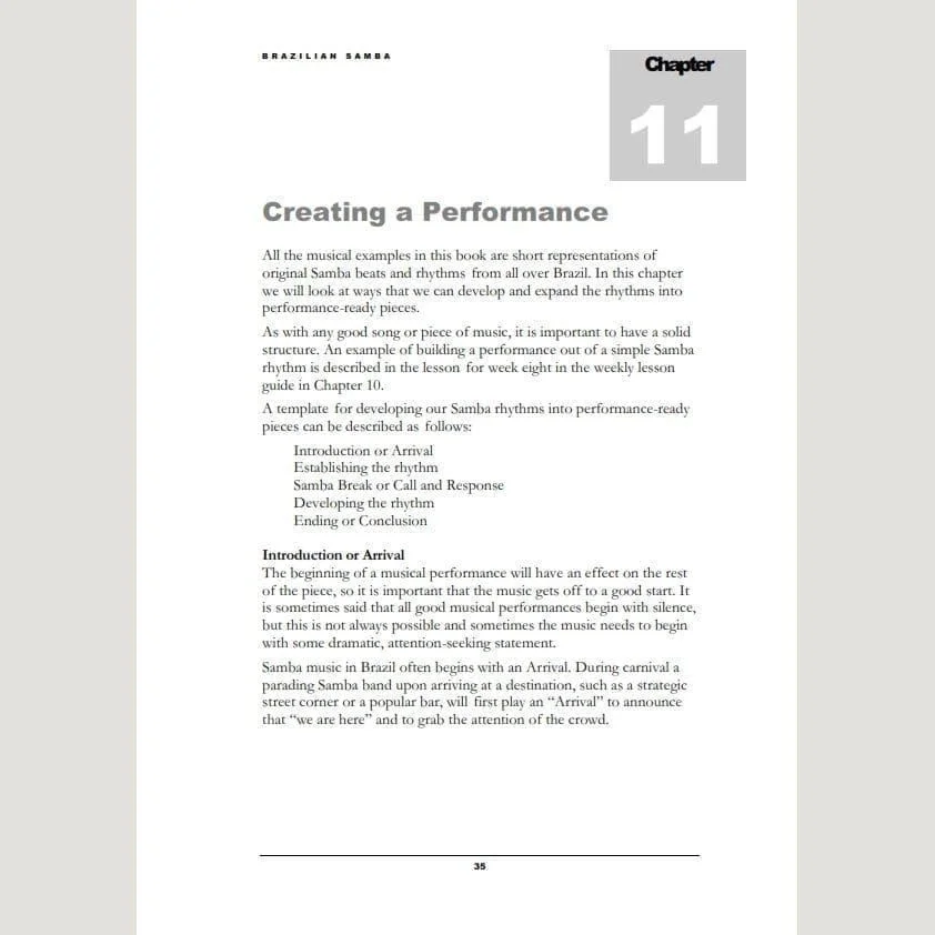 Image showing Creating A Performance from Andy Gleadhill's Brazilian Samba Teaching Guide