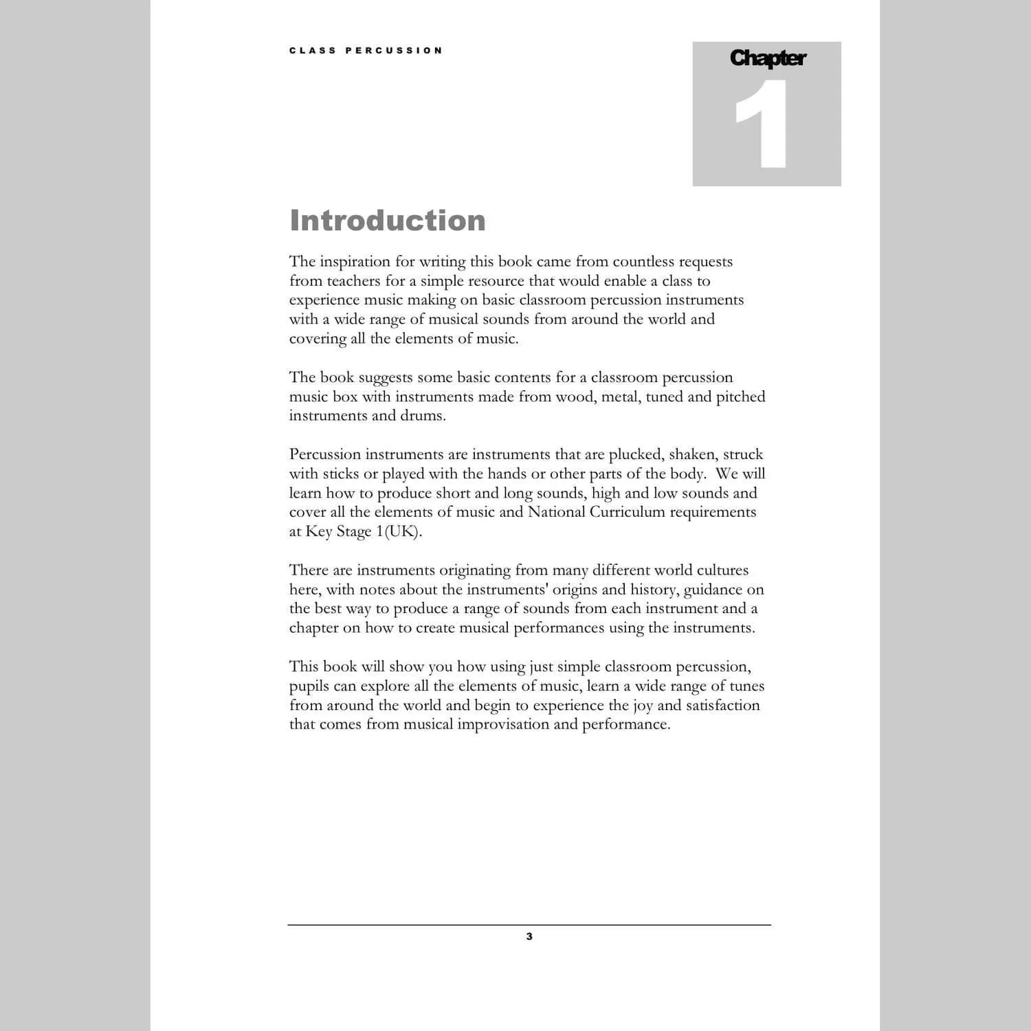 Image showing Introduction page from Andy Gleadhill's Class Percussion.