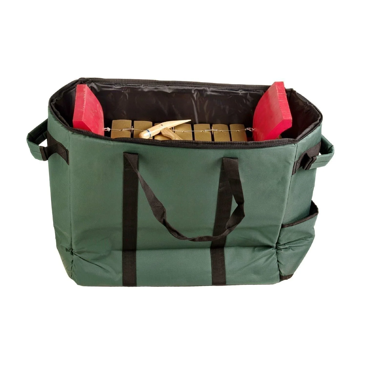 This is a product image of Drums for Schools storage carry bag for gamelan premium medium 7 key, opened.
