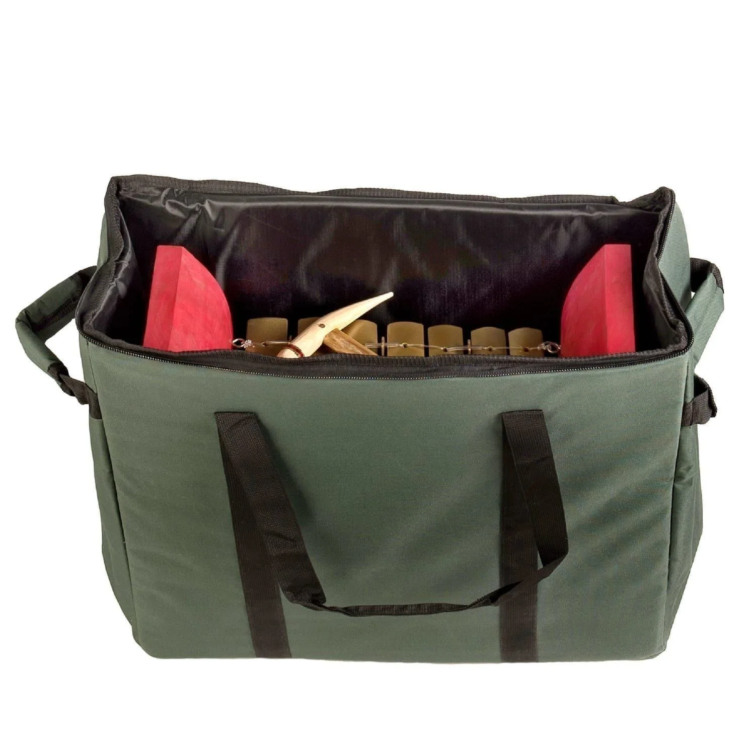 This is a product image of Drums for Schools storage carry bag for gamelan premium small 7 key, opened.