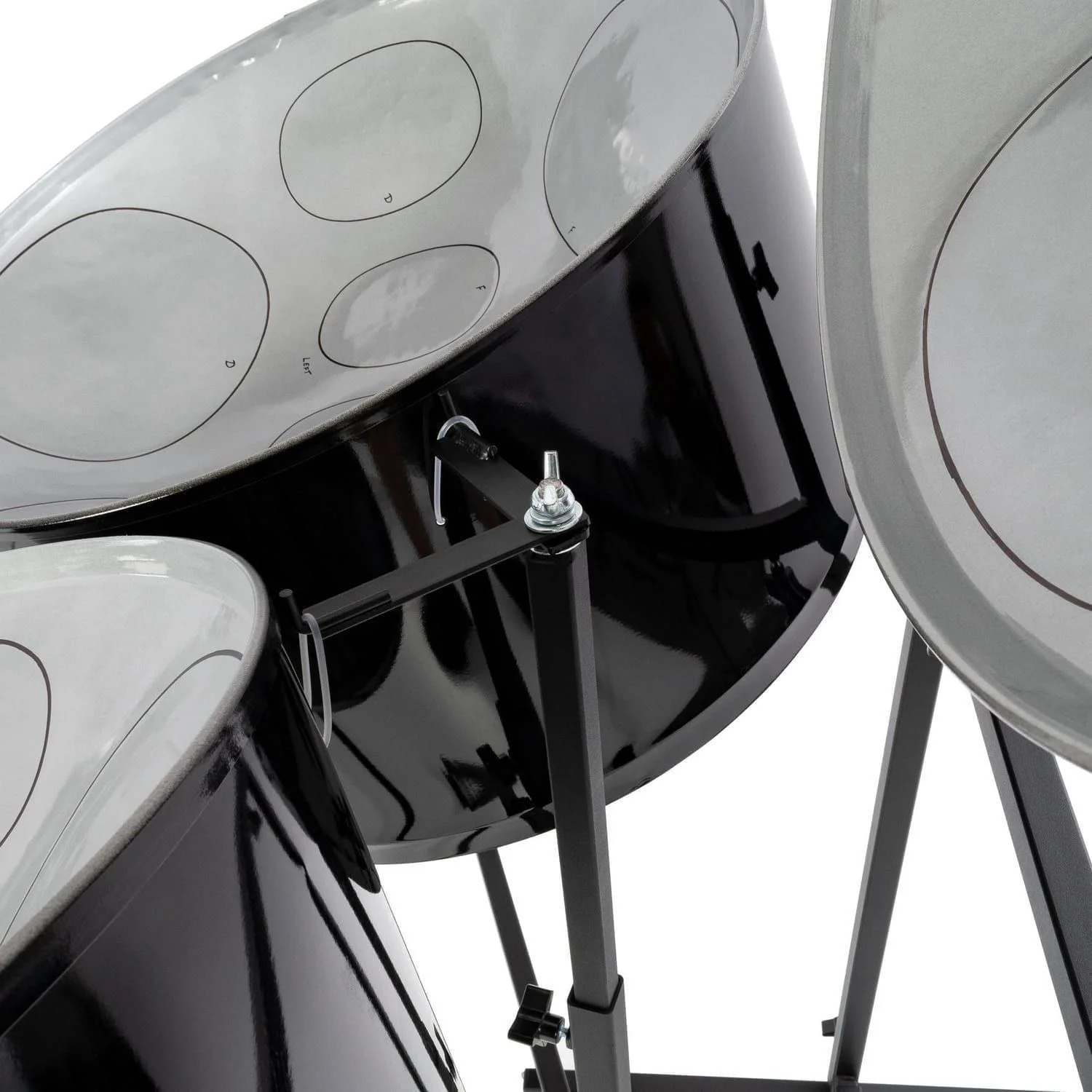 SP-trcestpa - Triple Cello Steel Pans Panyard, painted, stands included - W1065-close-up-2
