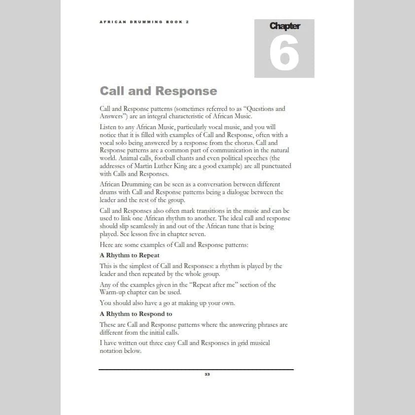 Image of a page from Andy Gleadhill African Drumming 2 - Call and Response