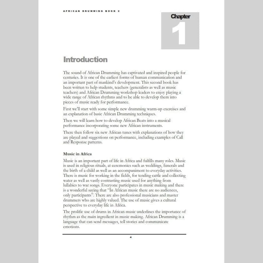 Introduction page from Andy Gleadhill African Drumming 2