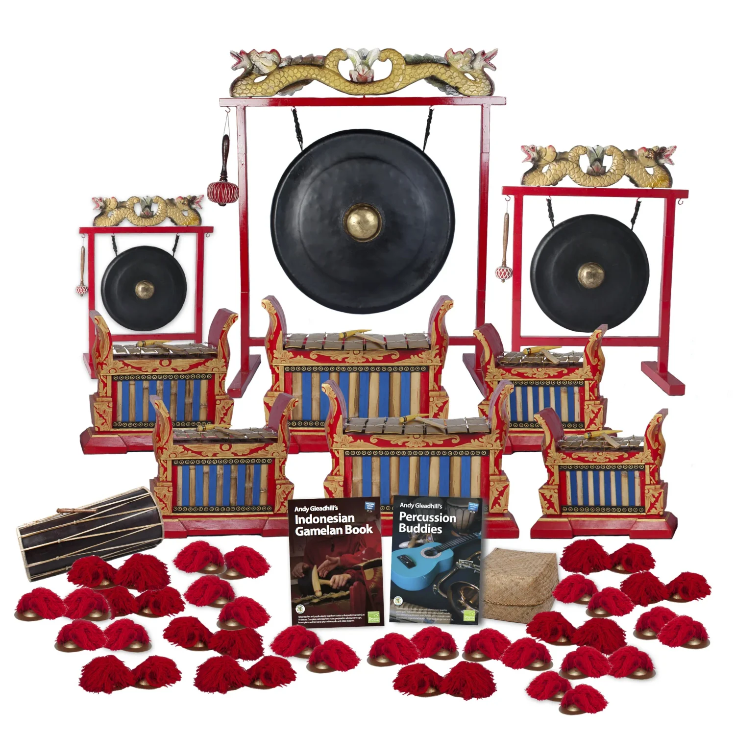 Indonesian Gamelan Premium 30 Player Class Pack Budget Buddies with Gongs, Metallophones, Cymbals, and Teaching Guides