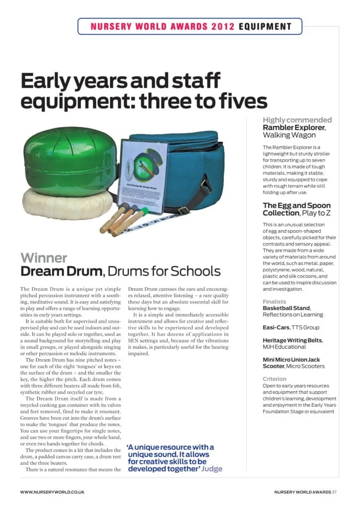 Nursery World Award for Best Resource for 3s to 5s – The Dream Drum