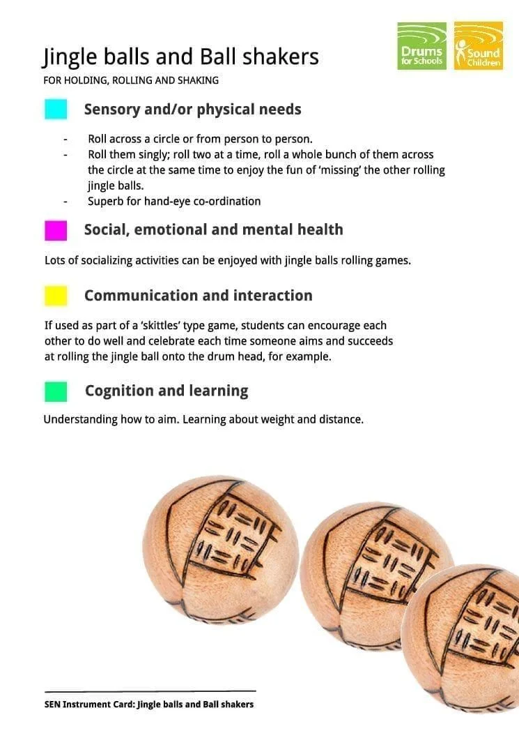 SEN Instrument Cards - Jingle balls and Ball shakers
