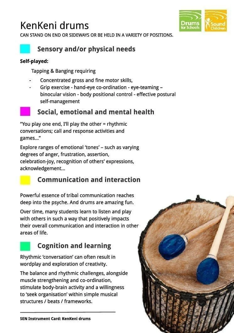 SEN Instrument Cards - Kenkeni drums