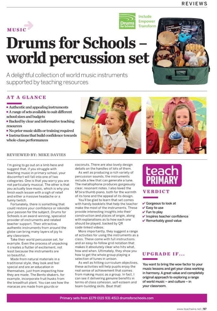 Teach Primary review of the World Percussion 30 Player Budget Set