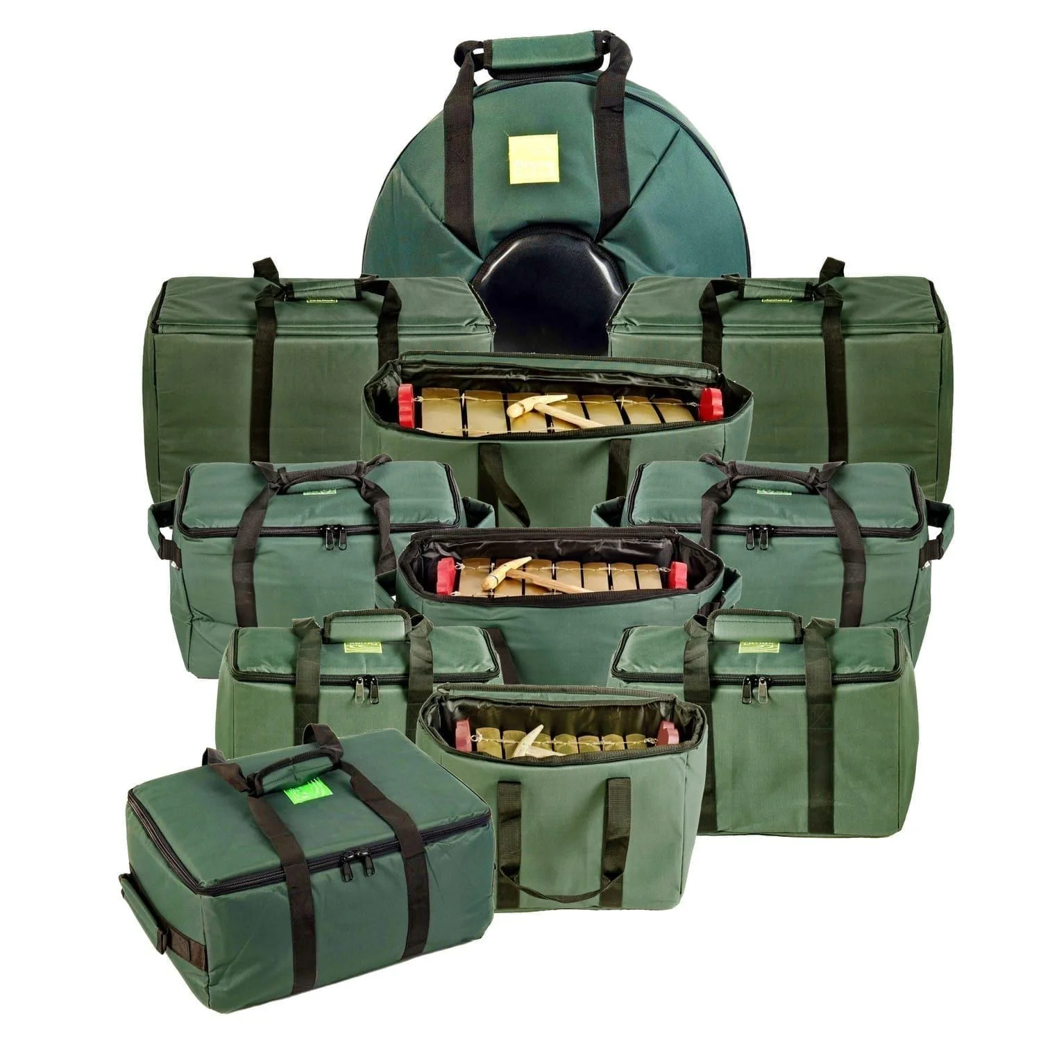 30 Player Standard Gamelan Storage Carry Bag Set with padded bags for gongs and metallophones