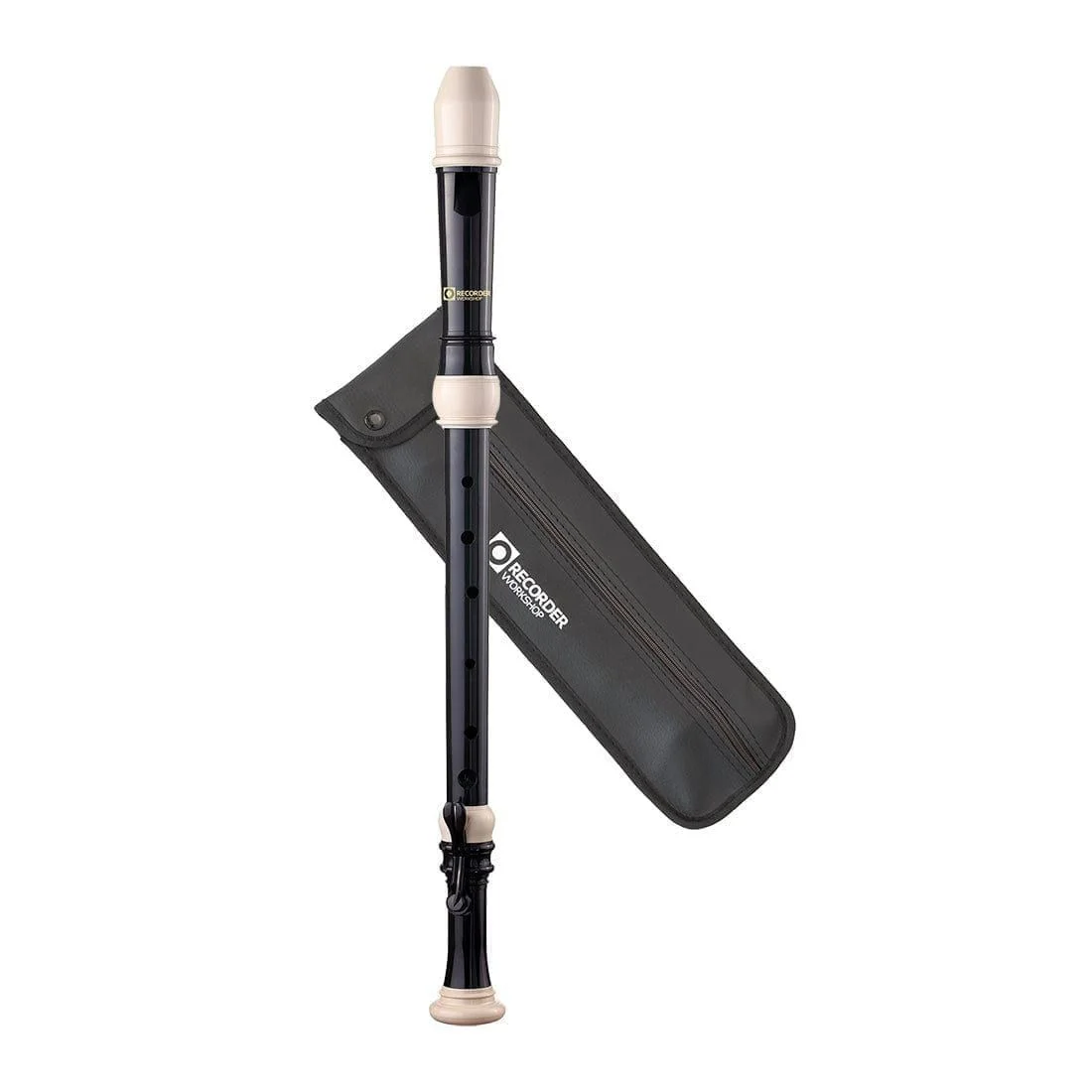 Recorder Workshop 603T tenor recorder, with a zipped and poppered bag - black with white trim