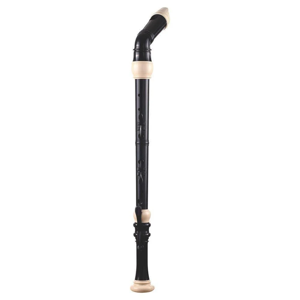 Recorder Workshop 604B bass recorder and
  bag - black with white trim