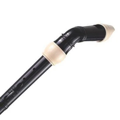 Recorder Workshop 604B bass recorder and
  bag - black with white trim
