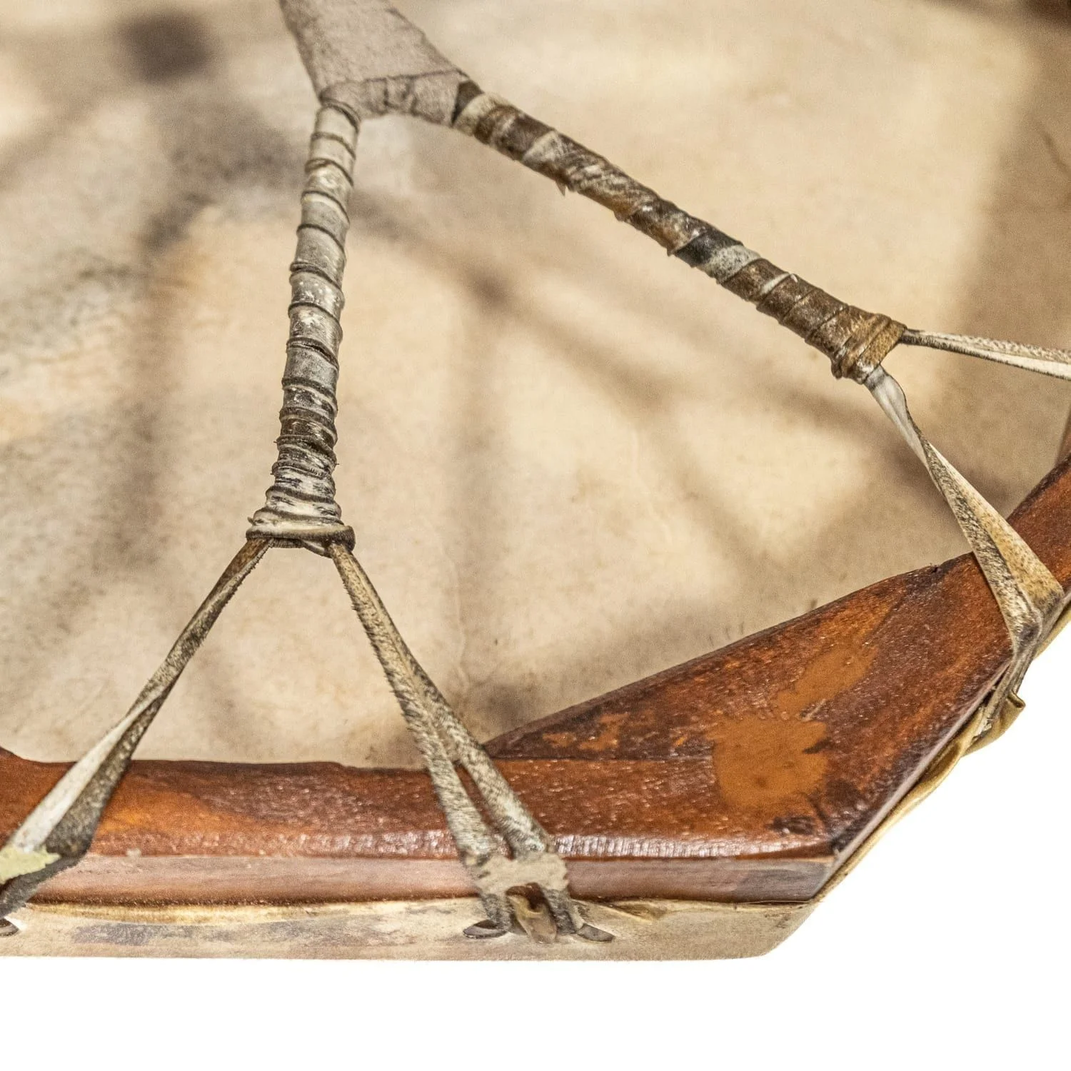 OW-Shaman Drum-painted-stringing