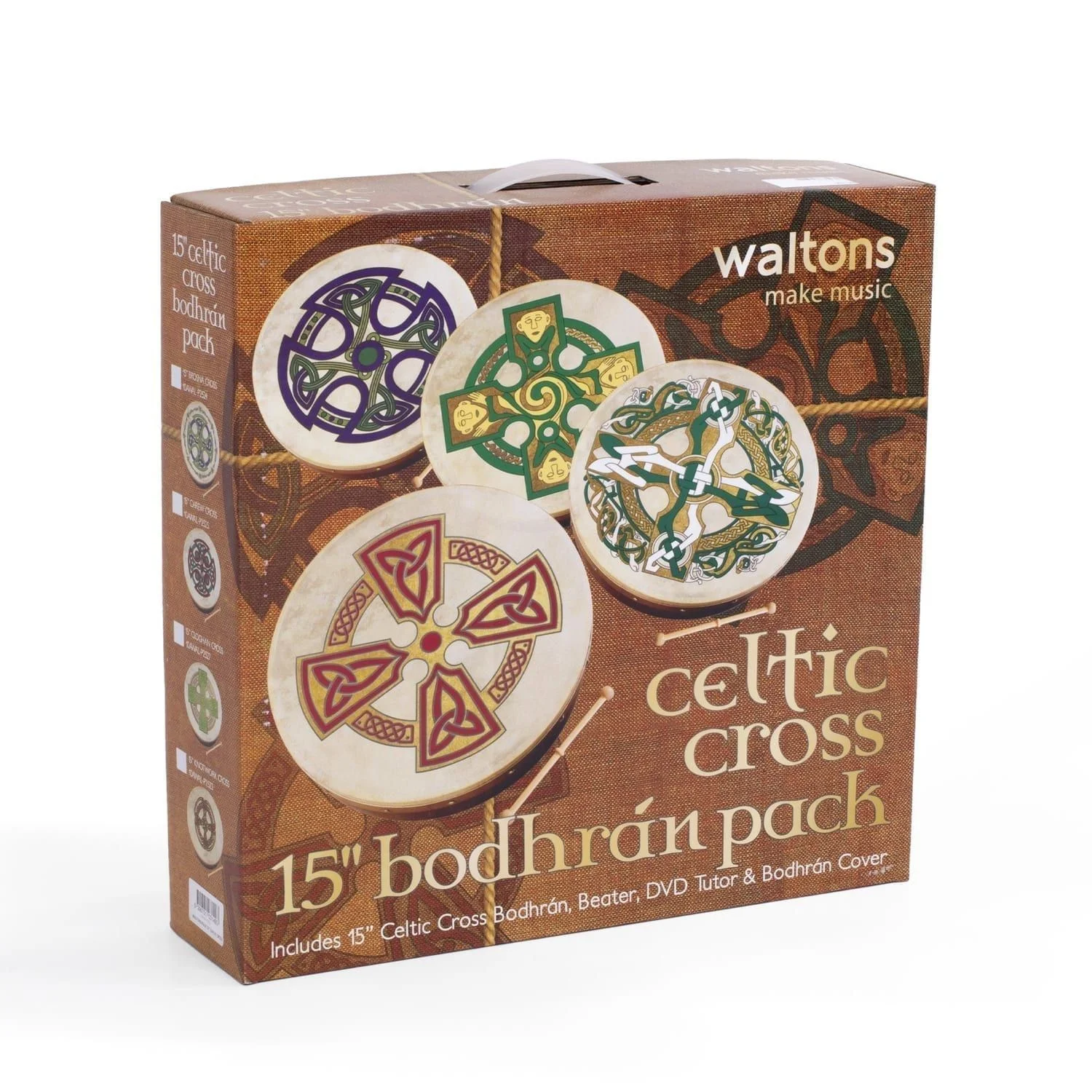 Percussion Plus
  bodhran 15" Gaelic Cross with bag, tipper and DVD