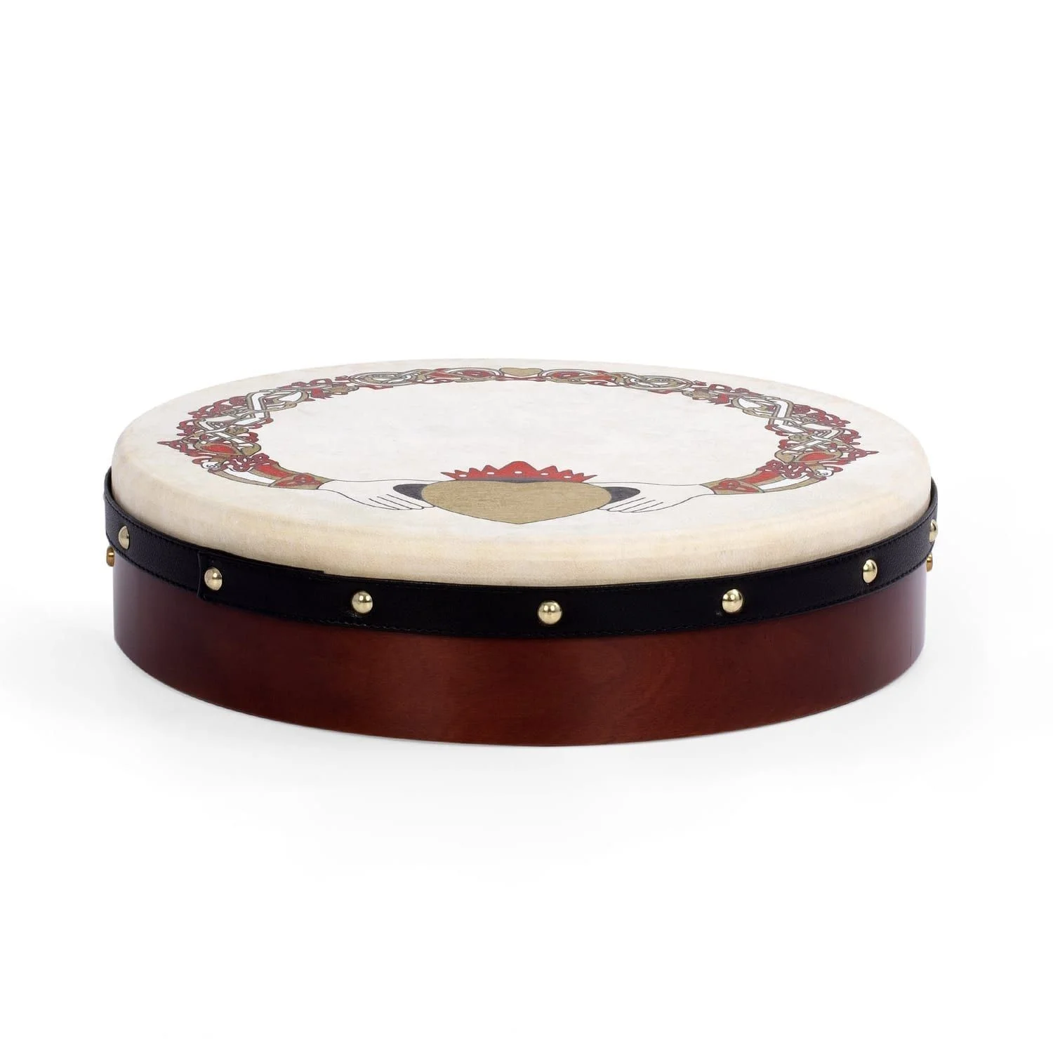 Percussion Plus bodhran 15" Claddagh
  with bag, tipper and DVD