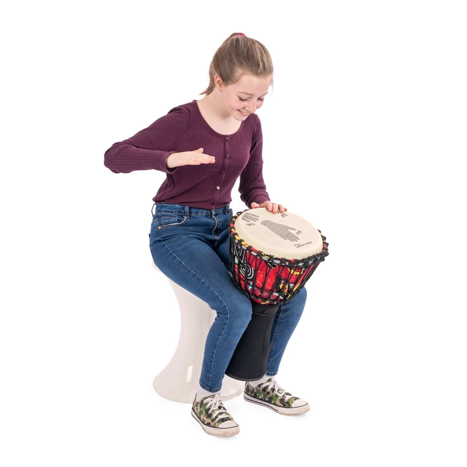 Action played Percussion Plus Slap djembe - rope tuned