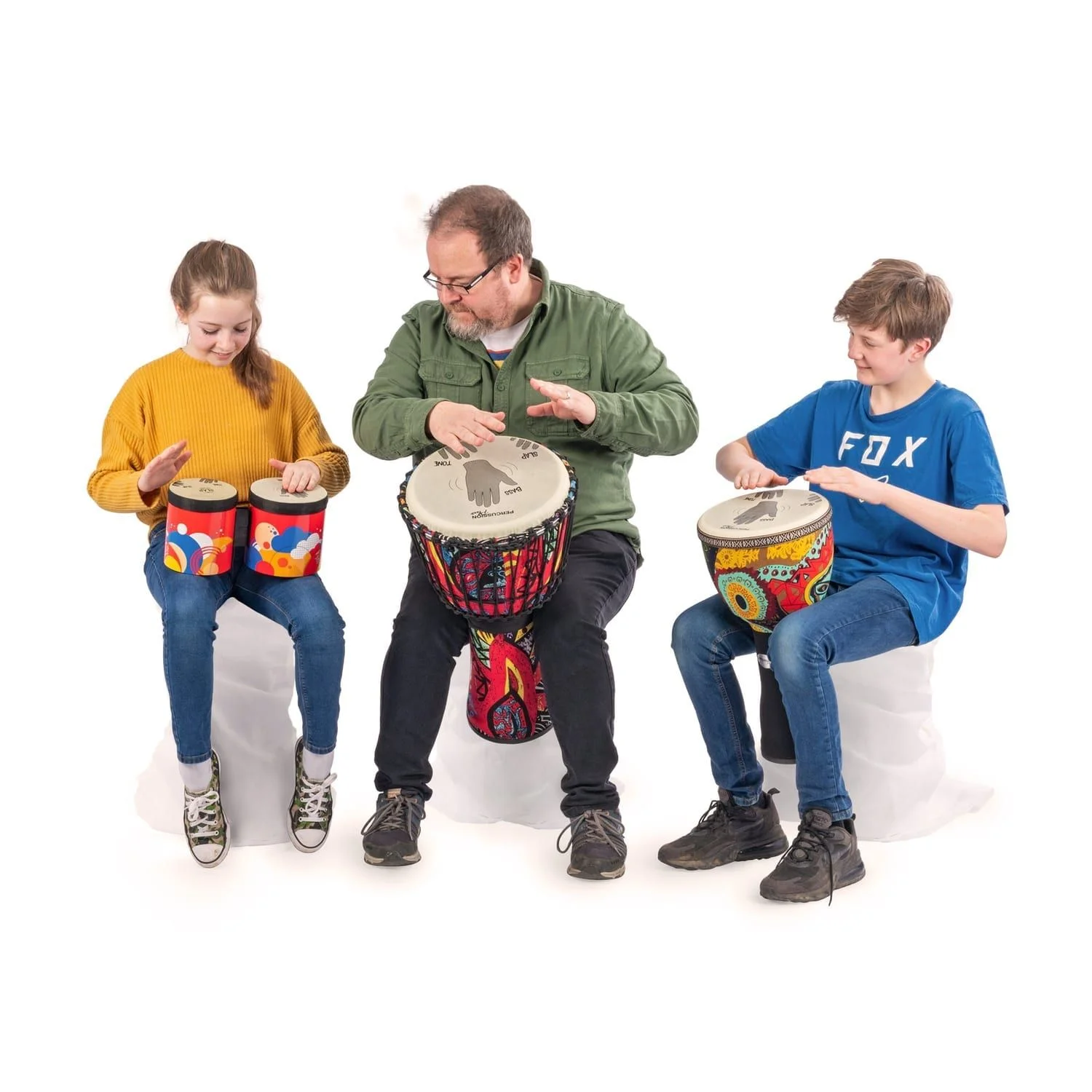 Action played Percussion Plus Slap djembe - rope tuned