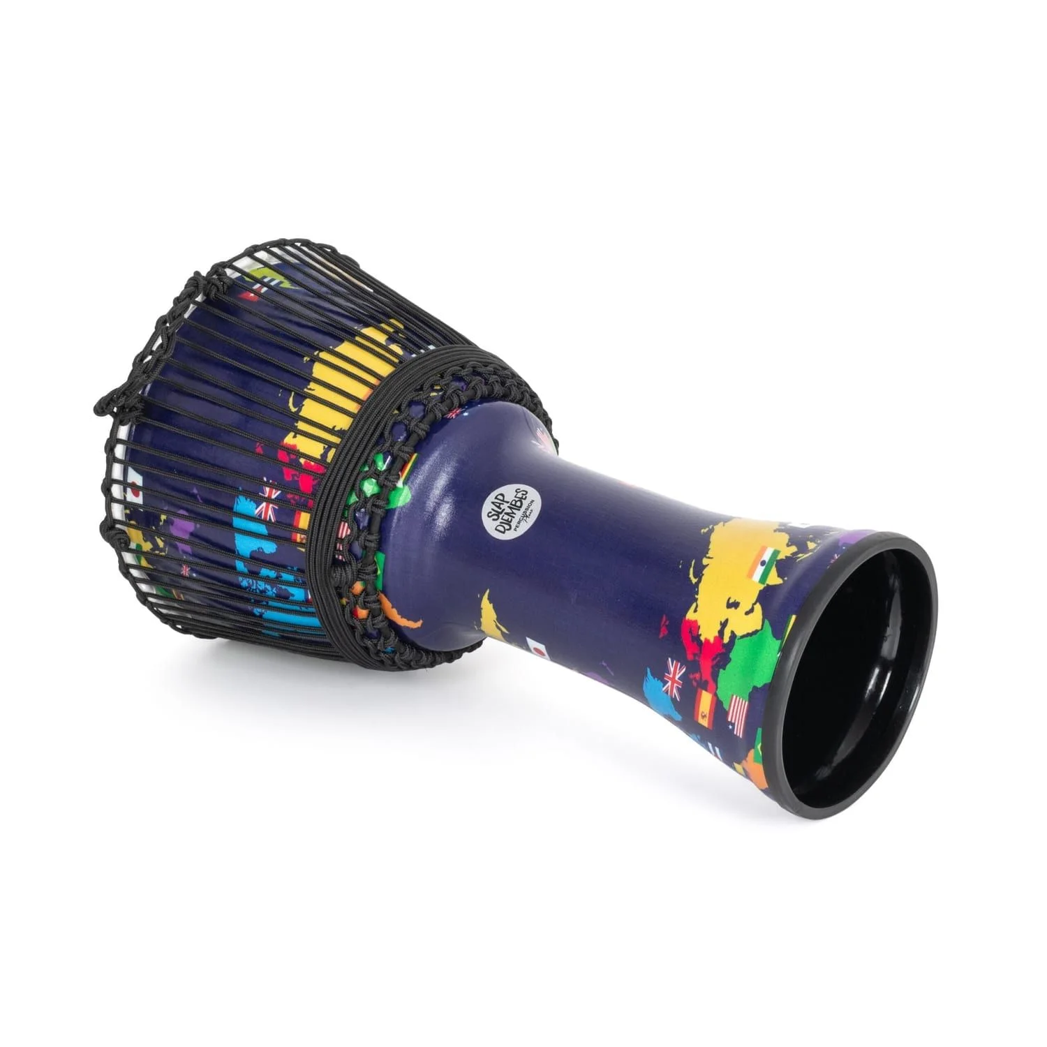 One Side View of World Slap Synthetic Djembe Drum (12", Rope Tuned).