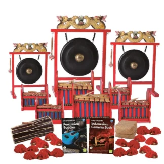Indonesian Gamelan 20 Player Budget Buddies Pack with gongs, metallophones, Balinese drum, ceng ceng cymbals and Andy Gleadhill teaching books