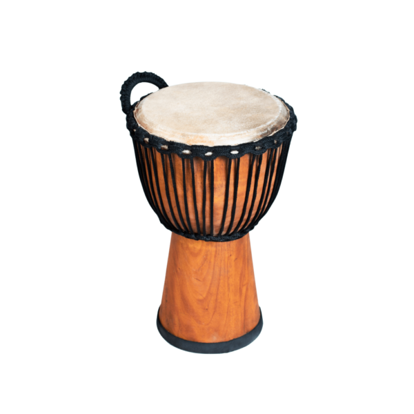 Pro wide top djembe drum 9 inch – 35cm high, handcrafted natural wood, no rubber base.